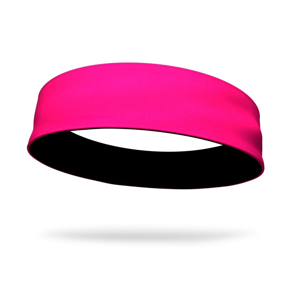 Black and Hot Pink Wicking Reversible Headband