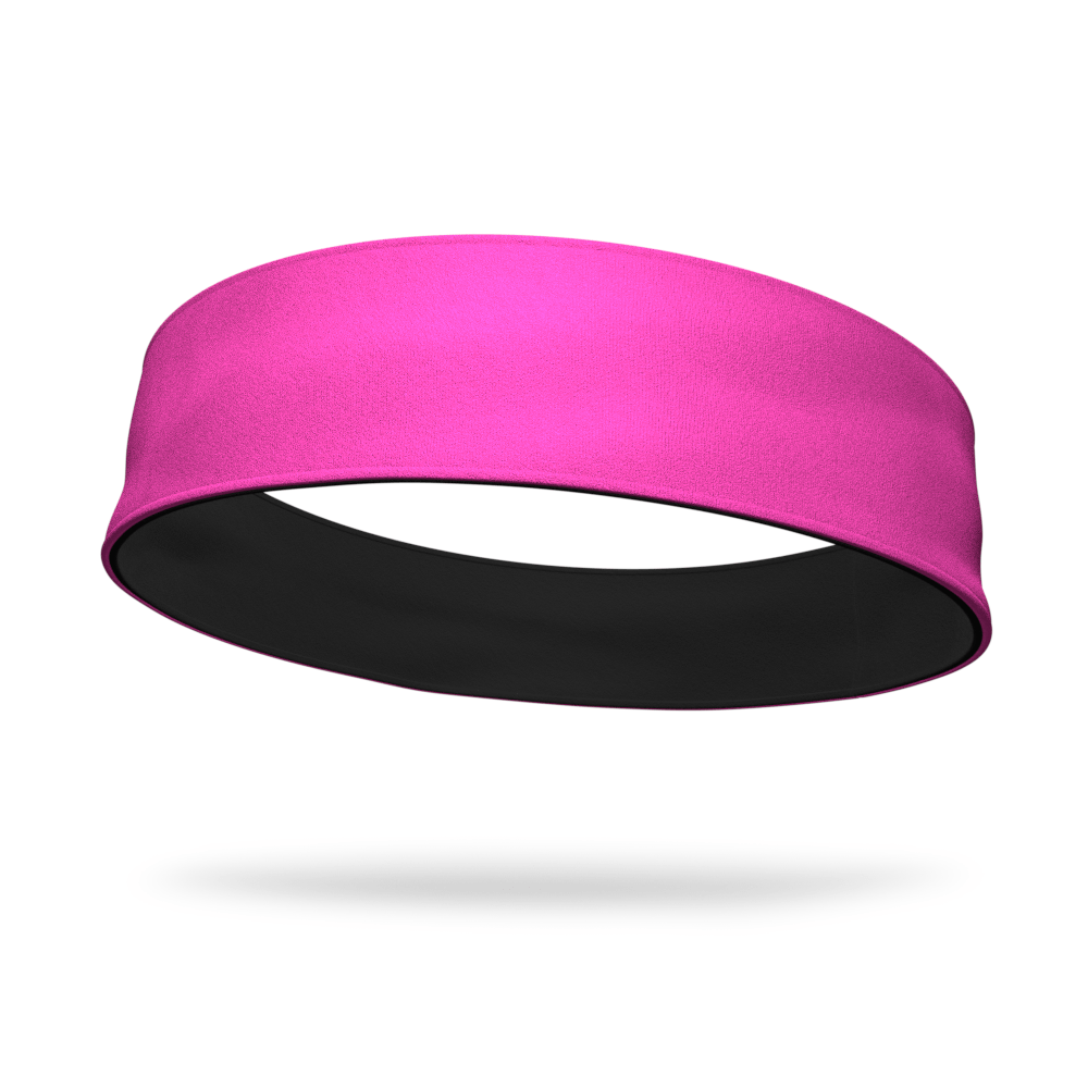 Black and Neon Pink Wicking Reversible Headband