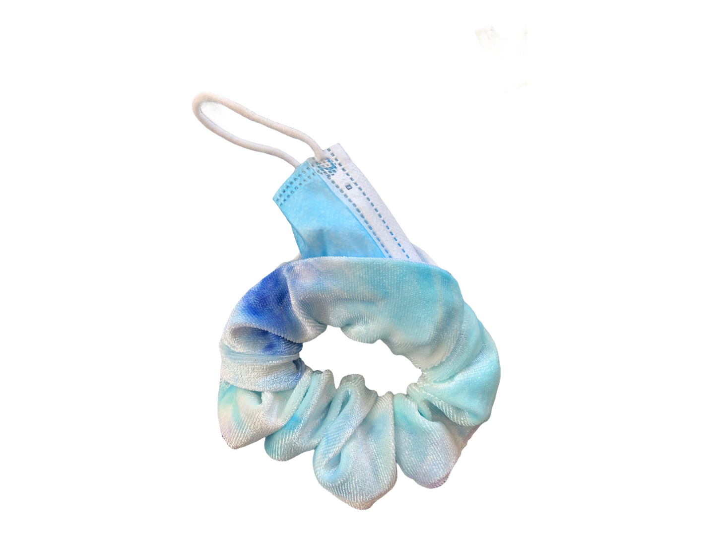 SecretZip Blue Cloud Velvet Scrunchie