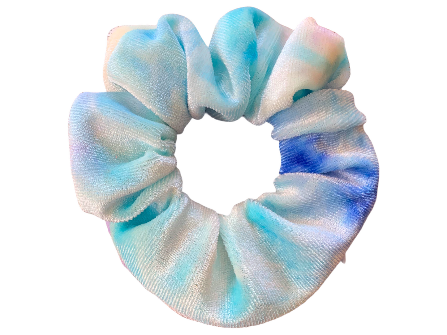 SecretZip Blue Cloud Velvet Scrunchie