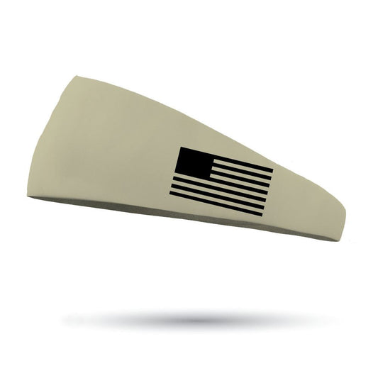 American Desert Flag Wicking Headband - Midnight Black Logo - Bondi Band