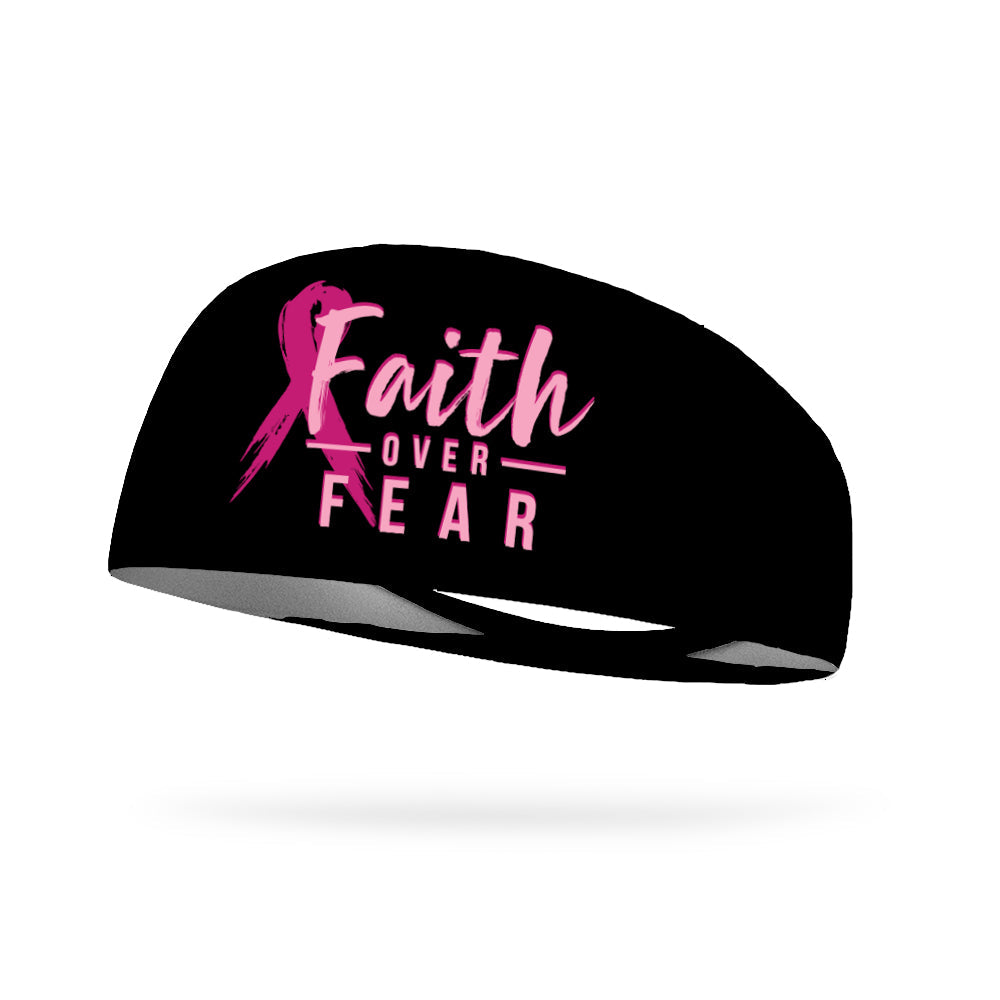 Breast Cancer Awareness Faith Over Fear Performance Wicking Headband