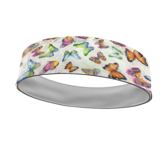 Butterfly Kiss Lace Fashion and White Wicking Reversible Headband