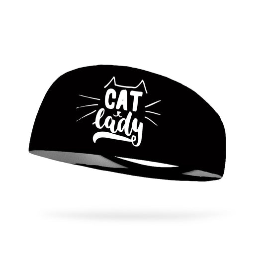 Cat Lady Wicking Performance Headband -White Logo