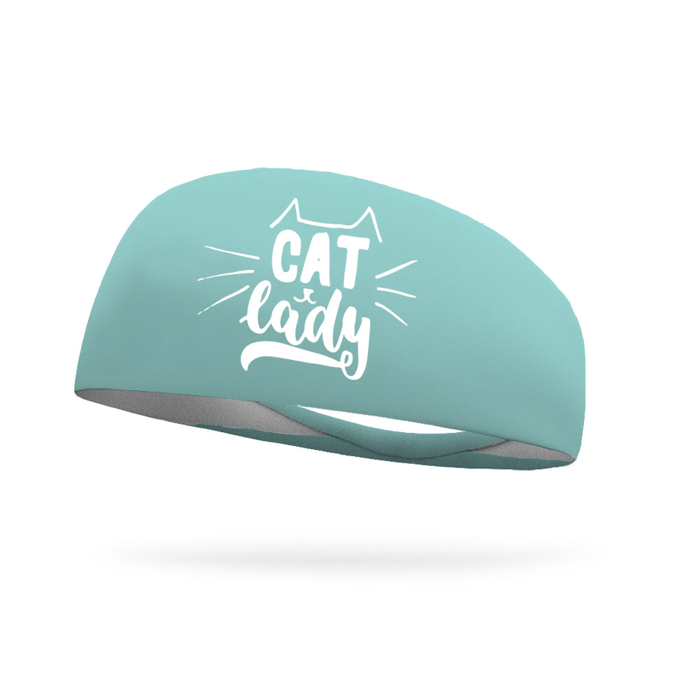 Cat Lady Wicking Performance Headband -White Logo