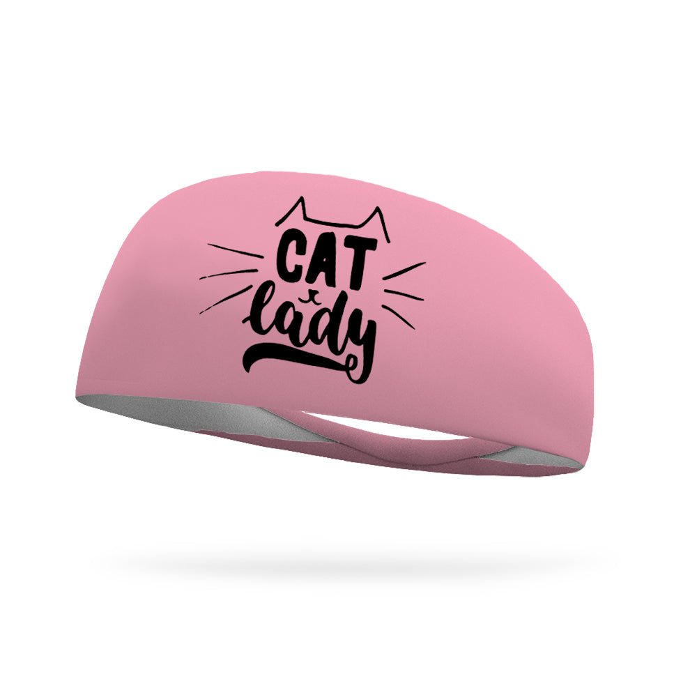 Cat Lady Wicking Performance Headband -Black Logo
