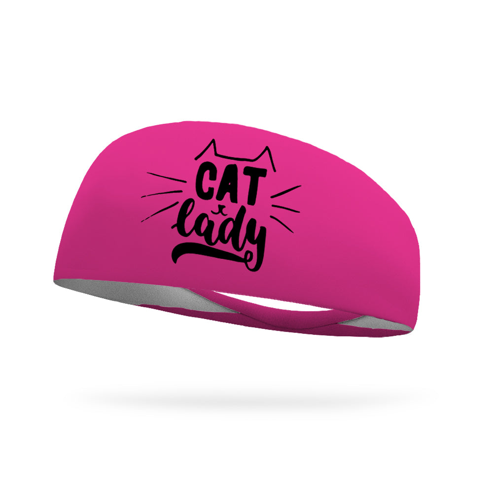 Cat Lady Wicking Performance Headband -Black Logo
