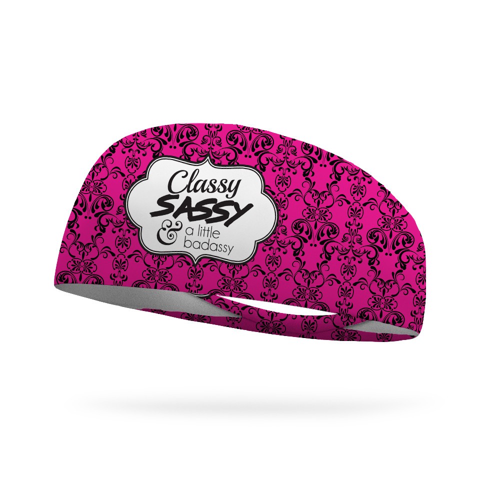 Classy Sassy & A Little Badassy Wicking Headband (Pink) - Bondi Band
