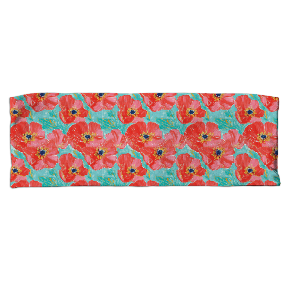 Coral Poppies Wicking Headband