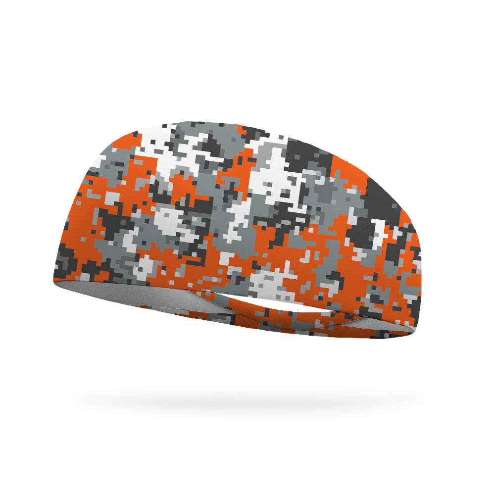 Digital Camo Agent Orange Wicking Headband