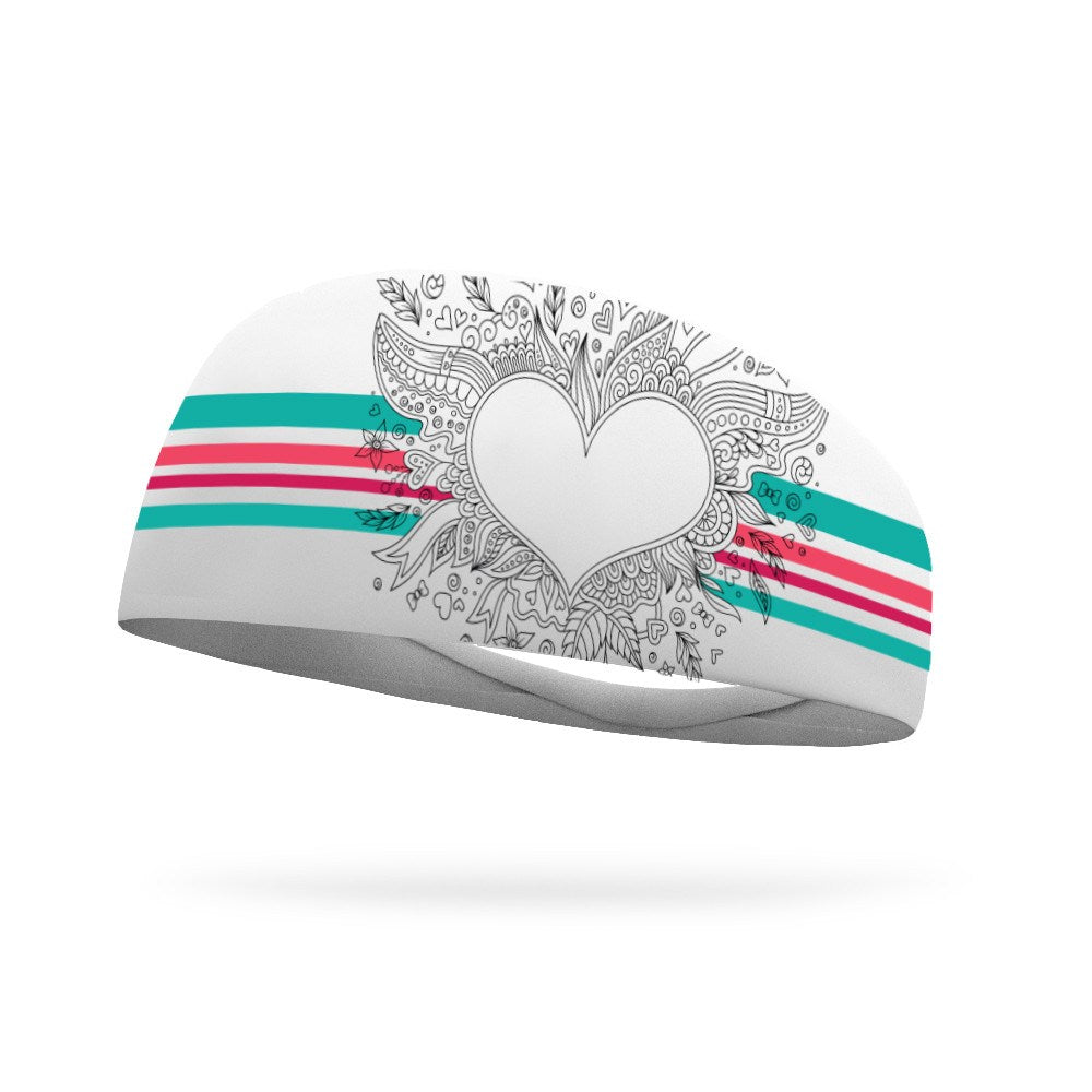 Doodle Heart Wicking Headband - Bondi Band