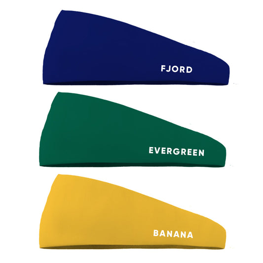 Epic Adventure Combo Pack - 1 Solid Fjord, 1 Solid Evergreen and 1 Solid Banana Wicking Headband