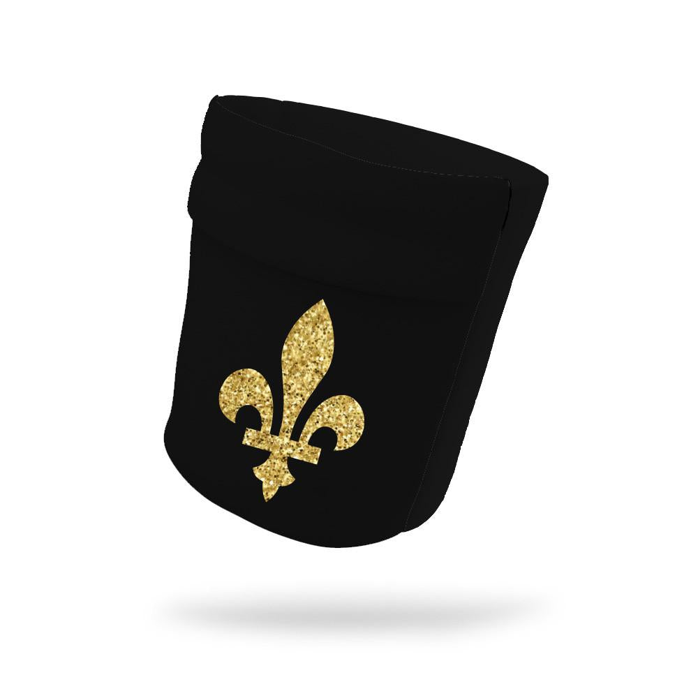 Fleur De Lis Athletic Yellow Shimmer Armband Midnight Black 6.22" Height