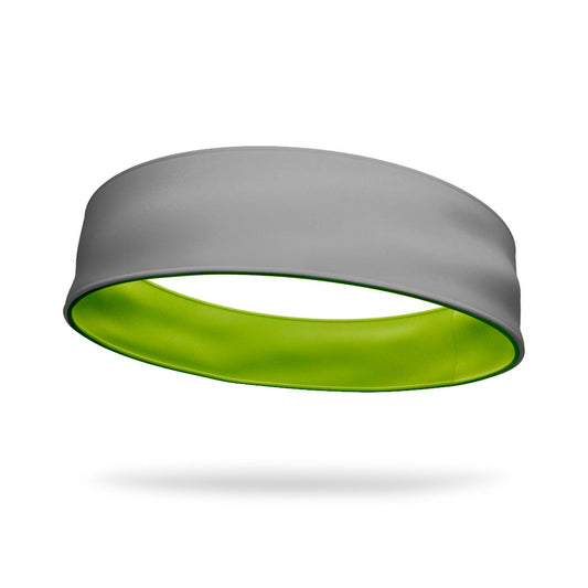 Gray and Neon Green Wicking Reversible Headband