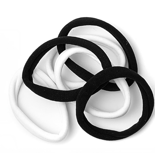 XL Seamless Jersey Pack of 5 Hair Ties (available in black or white)