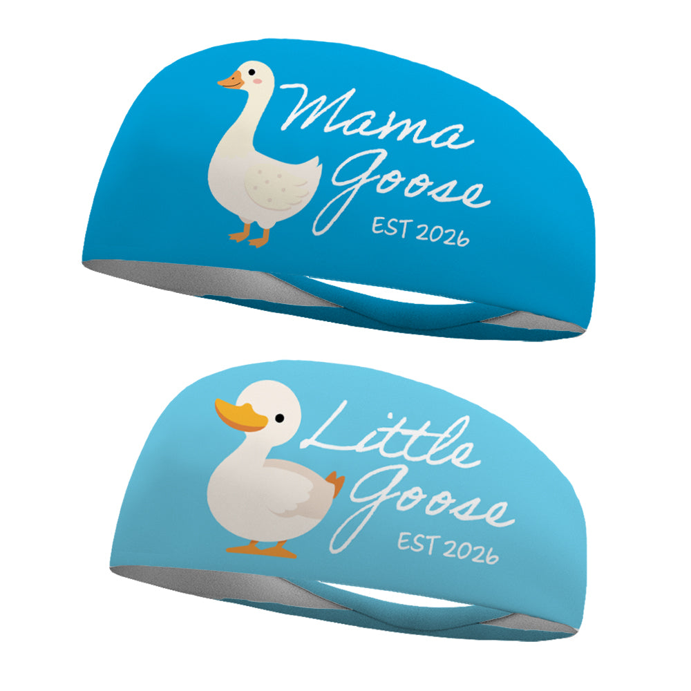 Mama Goose and Little Goose COMBO Blue Wicking Headbands