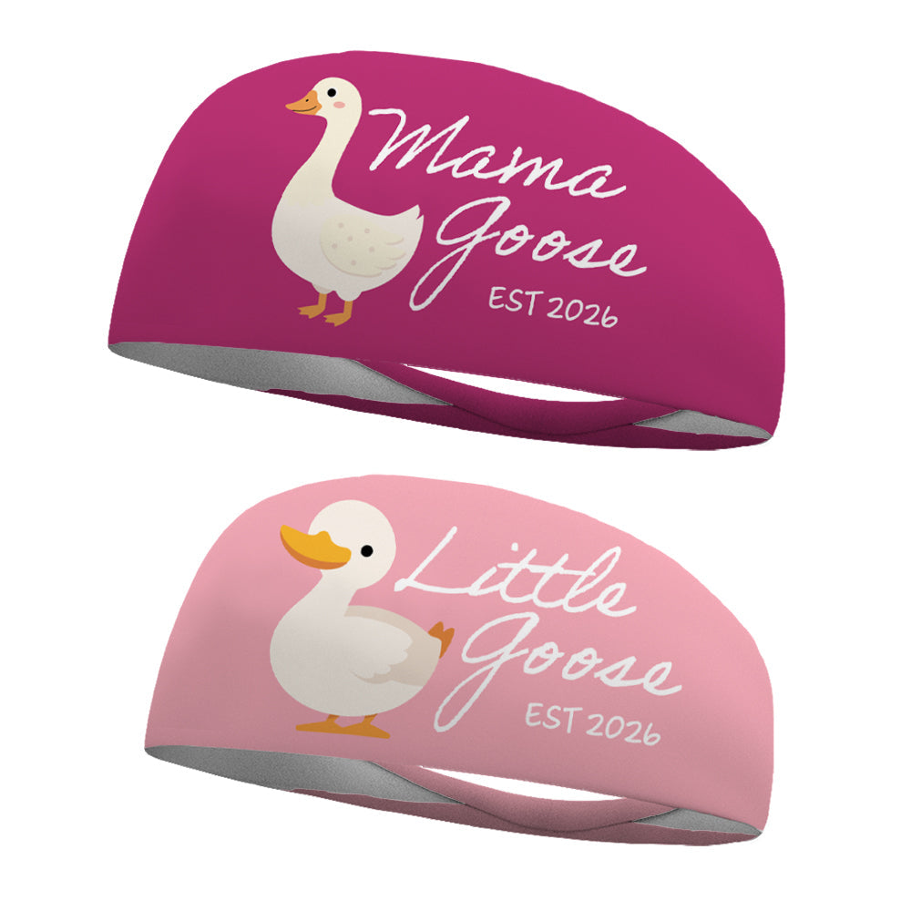Mama Goose and Little Goose COMBO Pink Wicking Headbands