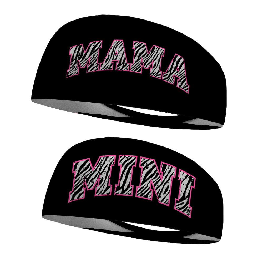 Mama and Mini COMBO Black Wicking Headbands