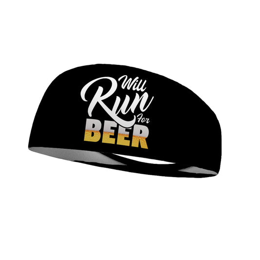 Will Run For Beer (NEW) Wicking Headband