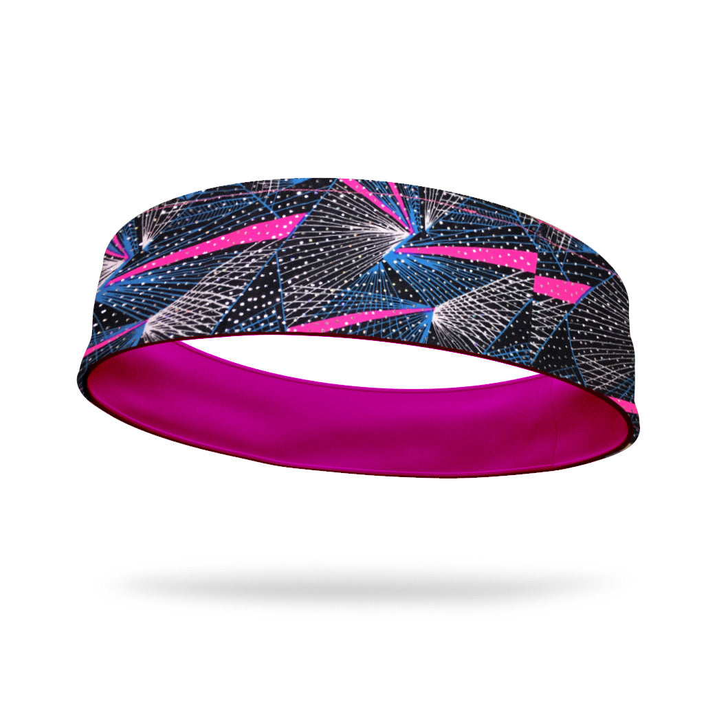 Neon Galaxy Fashion and Neon Pink Wicking Reversible Headband