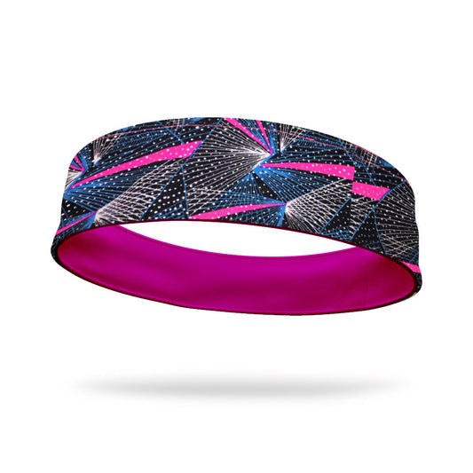 Neon Galaxy Fashion and Neon Pink Wicking Reversible Headband