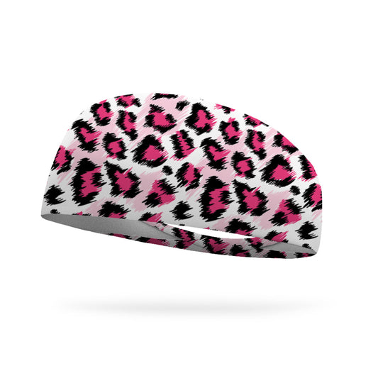 Pink Cheetah Wicking Performance Headband