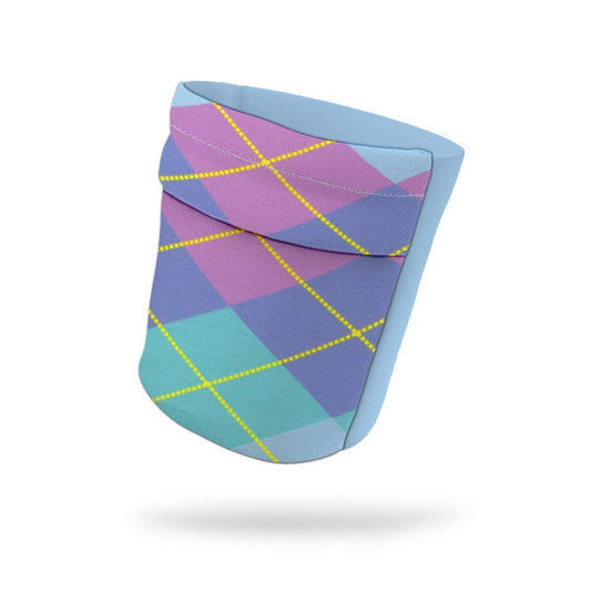 Purple and Blue Argyle Fashion and Light Blue Wicking Armband 6.22" Height