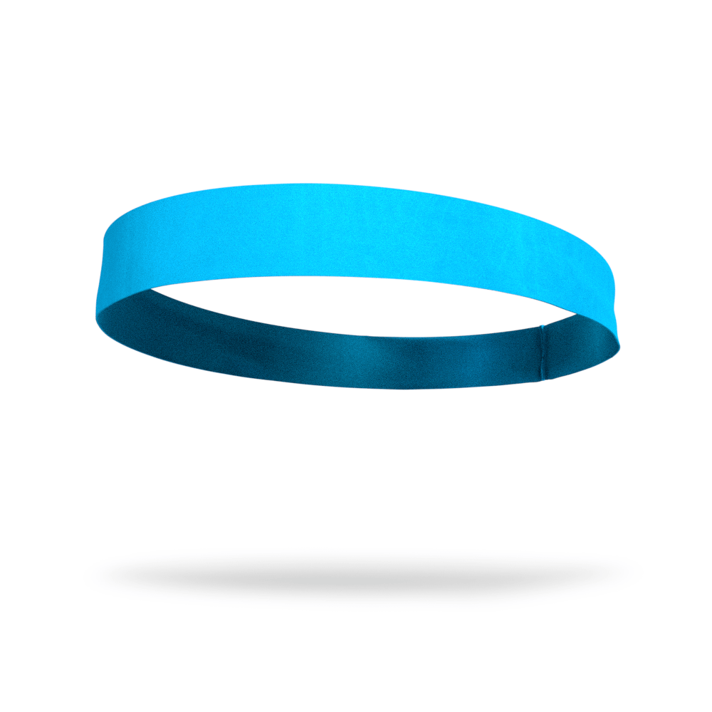 Solid color Aqua 2 Inch Flat Back Sweat Wicking Headband