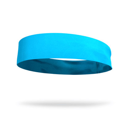 Solid color Aqua 3 inch Flat Back Sweat Wicking Headband