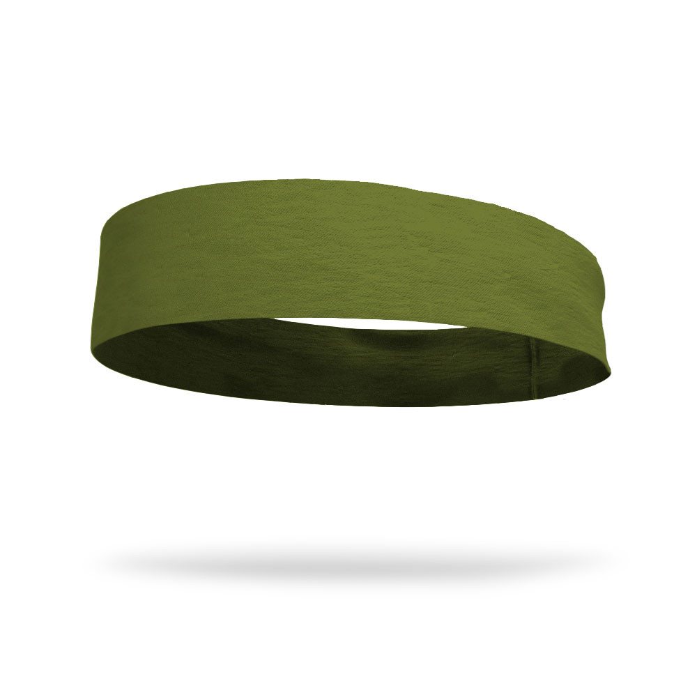 Solid color Army Green 3 inch Flat Back Sweat Wicking Headband