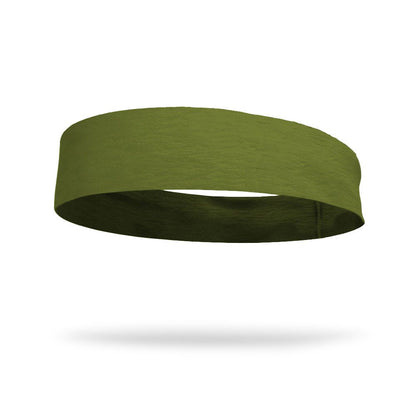 Solid color Army Green 3 inch Flat Back Sweat Wicking Headband