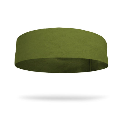 Solid color Army Green 4 Inch Flat Back Sweat Wicking Headband