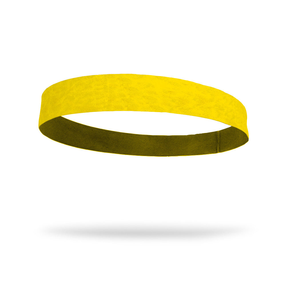 Solid color Athletic Yellow 2 Inch Flat Back Sweat Wicking Headband