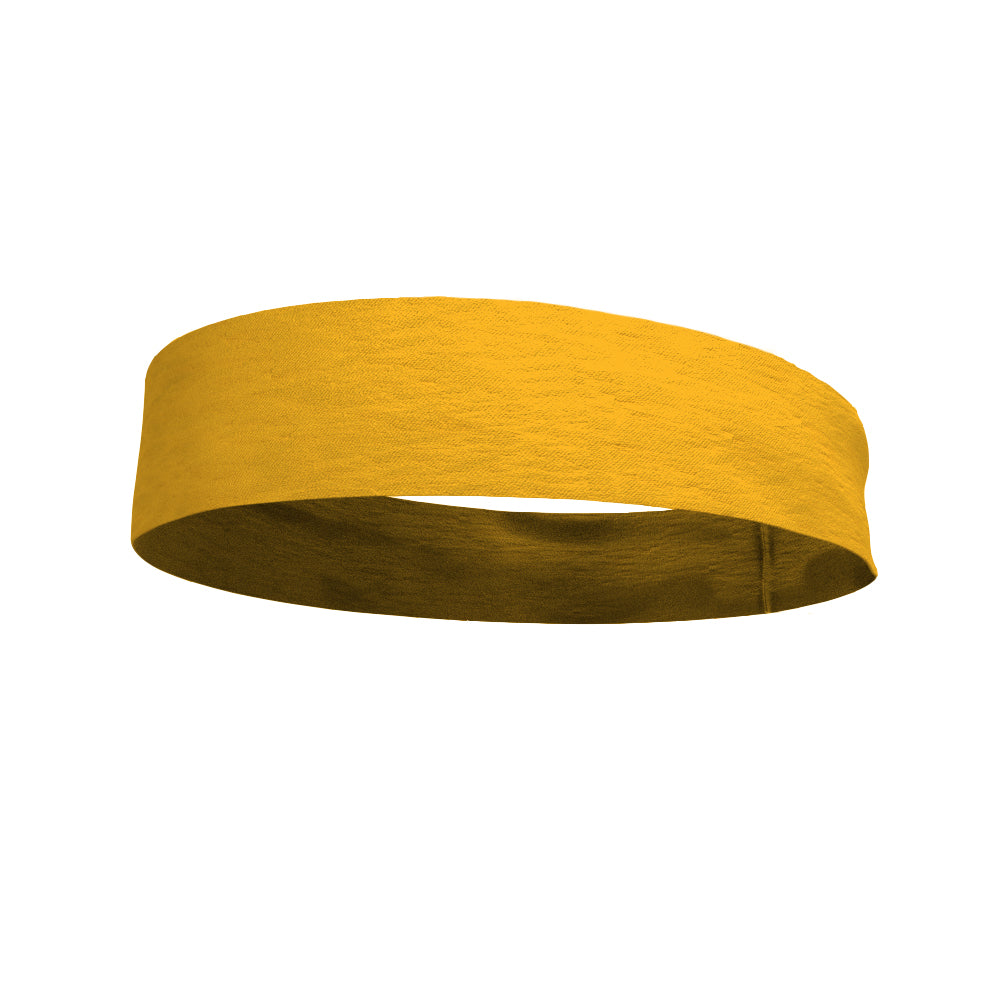 Solid color Athletic Yellow 3 inch Flat Back Sweat Wicking Headband