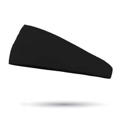 Solid color Black 3 Inch Tapered Sweat Wicking Headband
