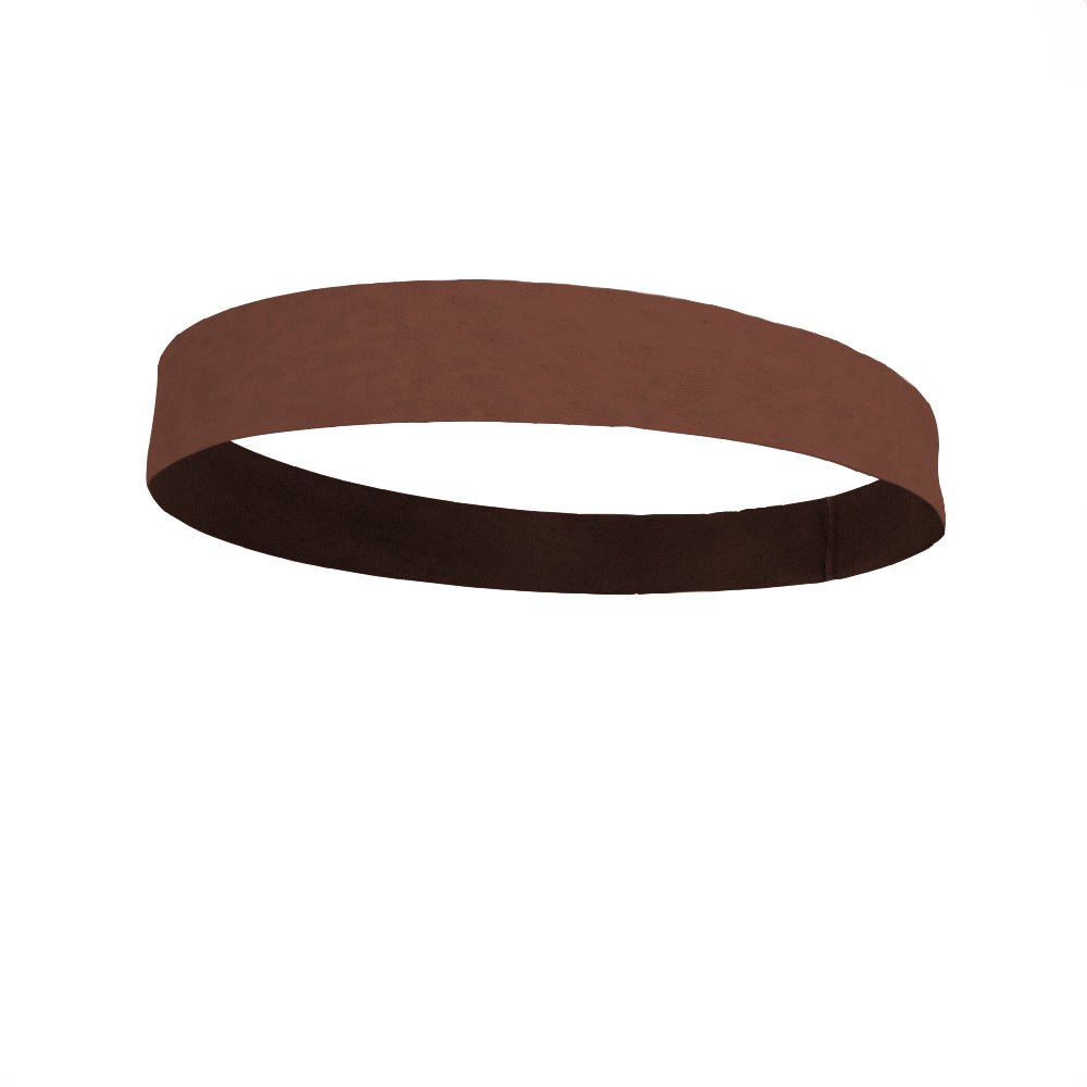 Solid color Brown 2 Inch Flat Back Sweat Wicking Headband
