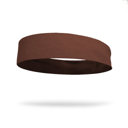 Solid color Brown 3 inch Flat Back Sweat Wicking Headband