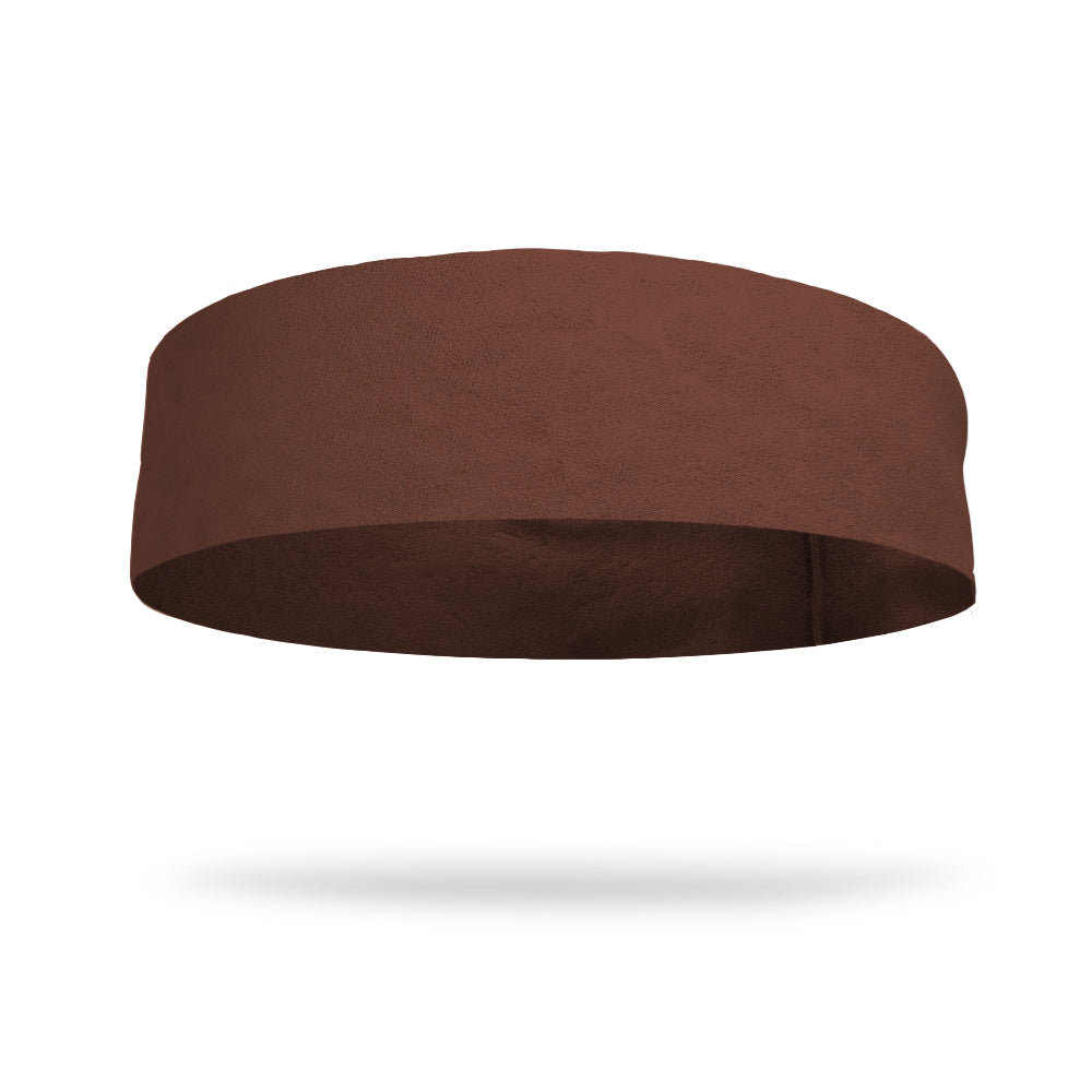 Solid color Brown 4 Inch Flat Back Sweat Wicking Headband