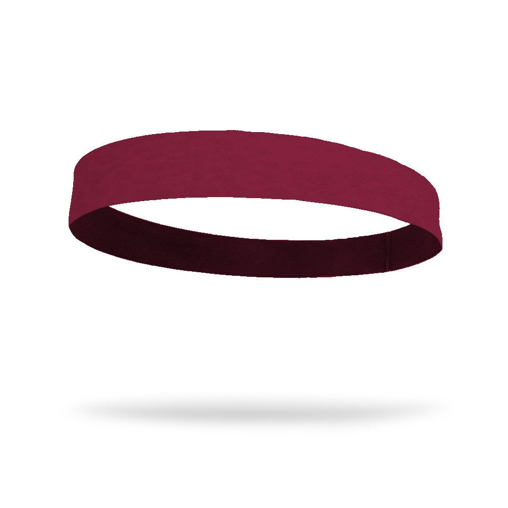 Solid color Burgundy 2 Inch Flat Back Sweat Wicking Headband