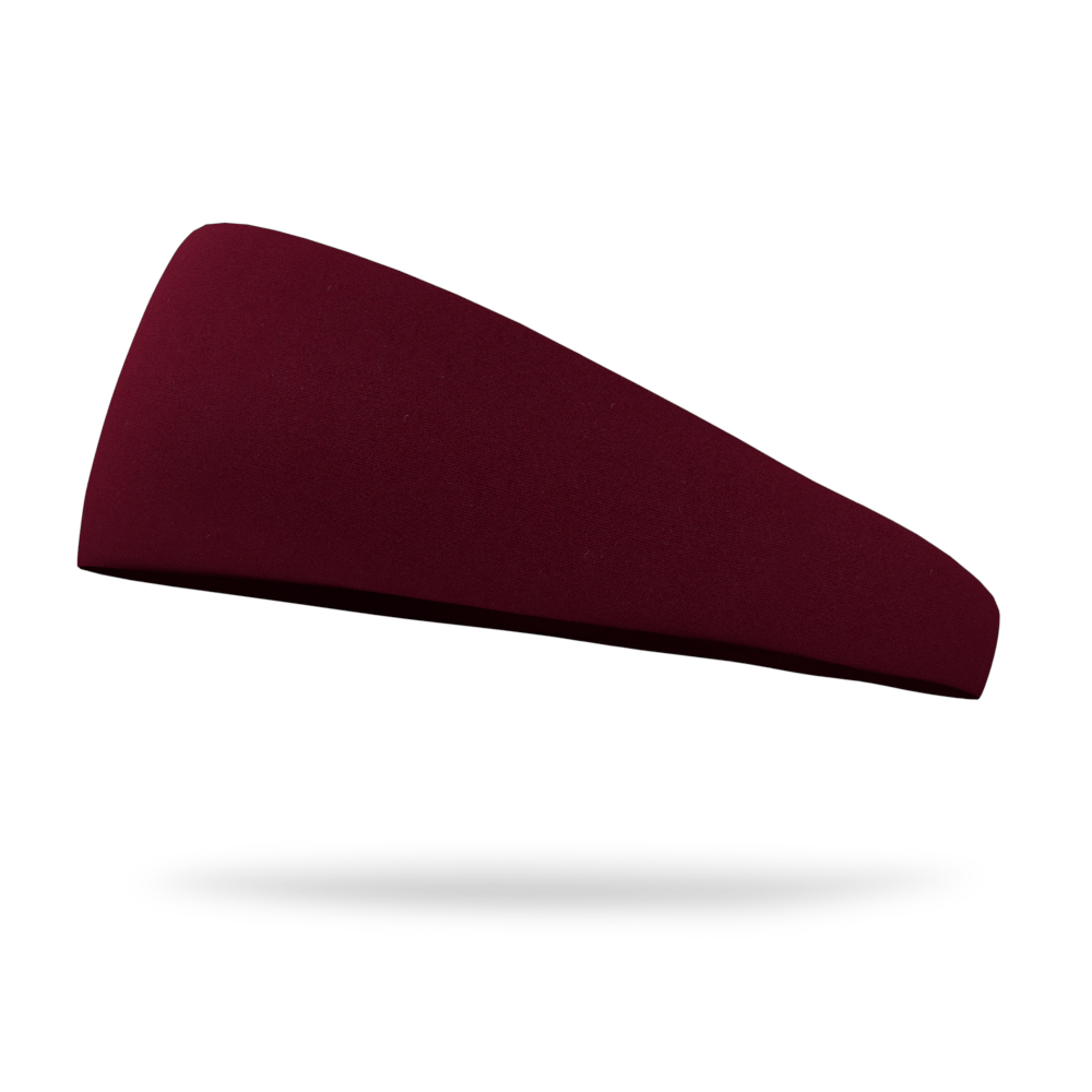 Solid Color Burgundy 4 inch tapered sweat wicking headband
