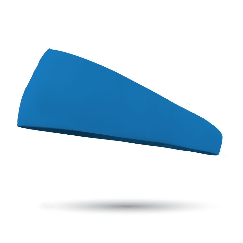 Solid color Caribbean Blue 4 inch tapered sweat wicking headband