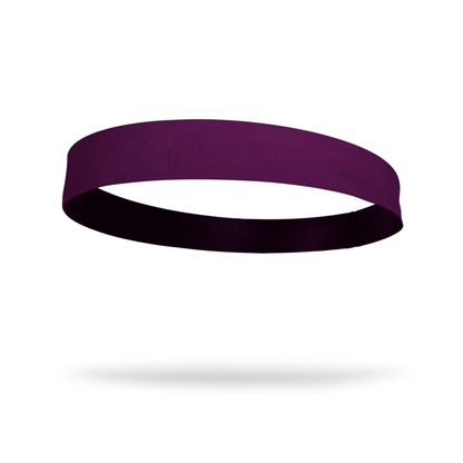Solid color Eggplant 2 Inch Flat Back Sweat Wicking Headband