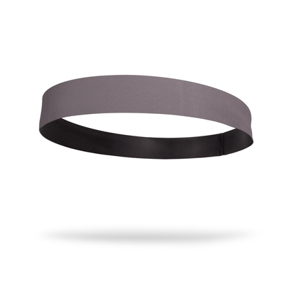 Solid color Gray 2 Inch Flat Back Sweat Wicking Headband
