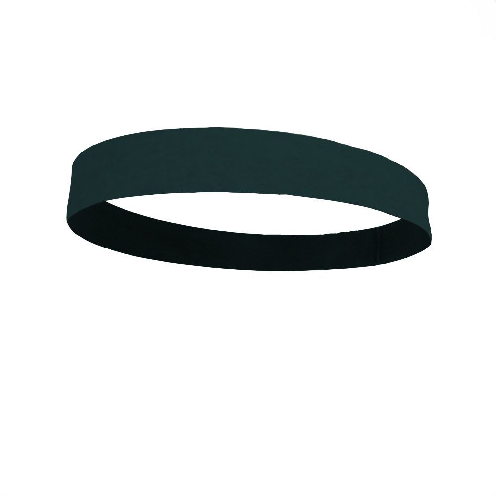 Solid color Hunter Green 2 Inch Flat Back Sweat Wicking Headband