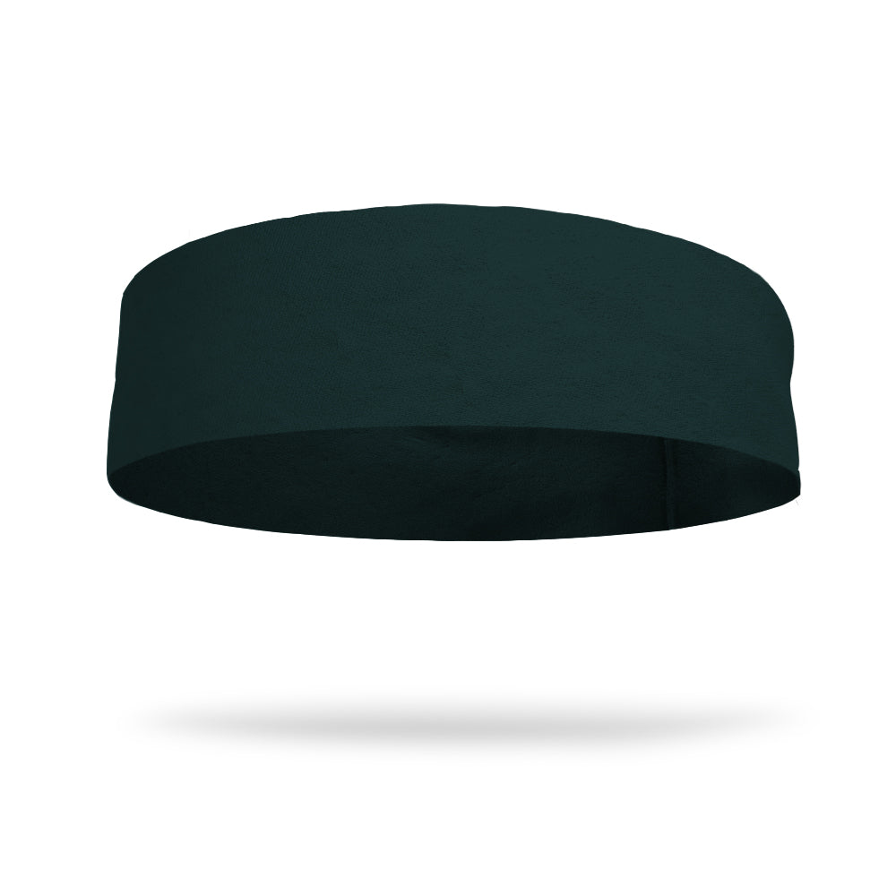 Solid color Hunter Green 4 Inch Flat Back Sweat Wicking Headband