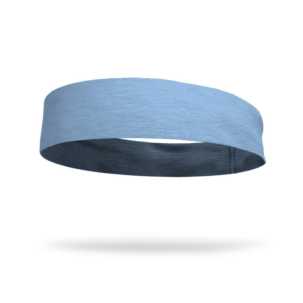 Solid color Light Blue 3 Inch Flat Back Sweat Wicking Headband