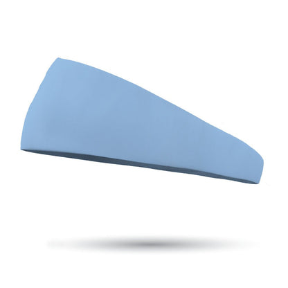 Solid color Light Blue 4 inch tapered sweat wicking headband