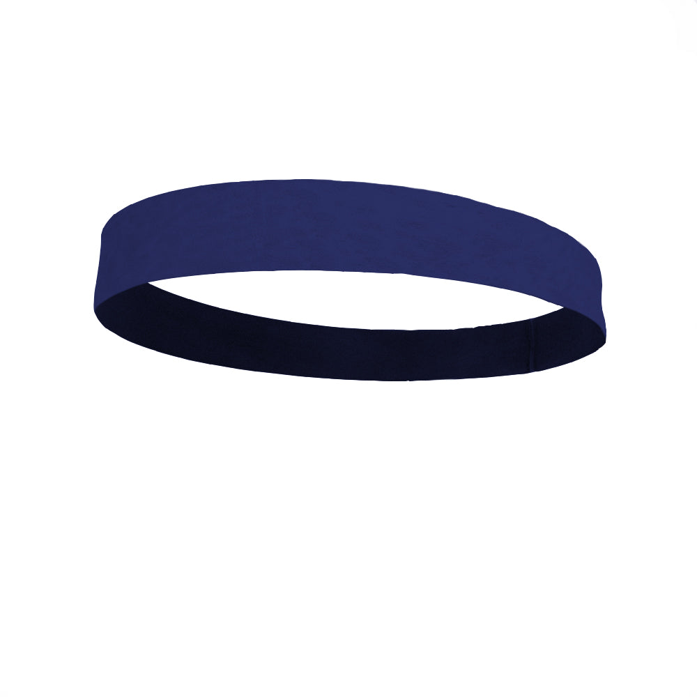 Solid color Navy 2 Inch Flat Back Sweat Wicking Headband