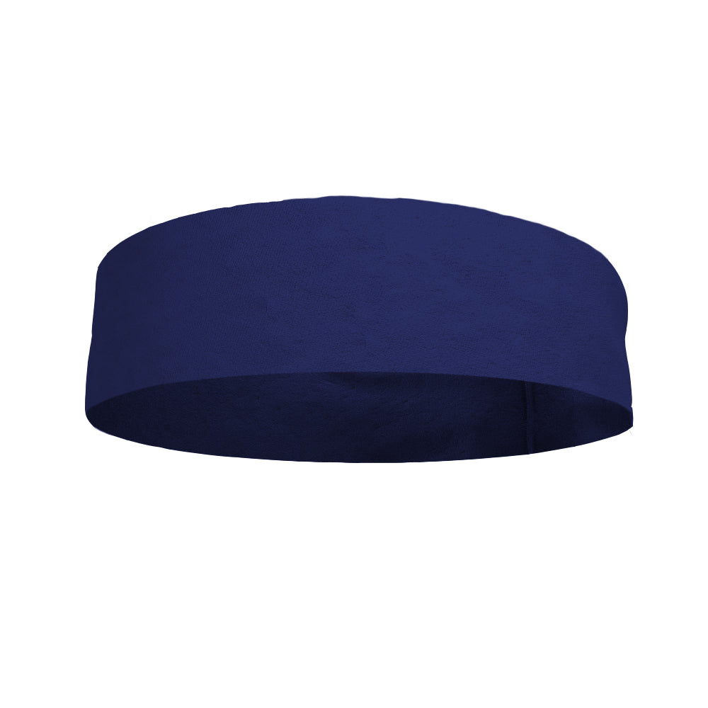 Solid color Navy 4 Inch Flat Back Sweat Wicking Headband