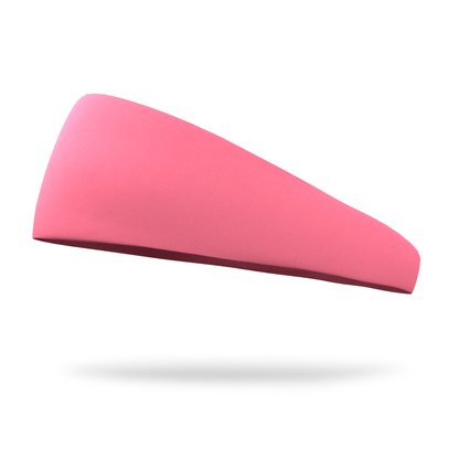 Solid color Neon Coral 3 Inch Tapered Sweat Wicking Headband